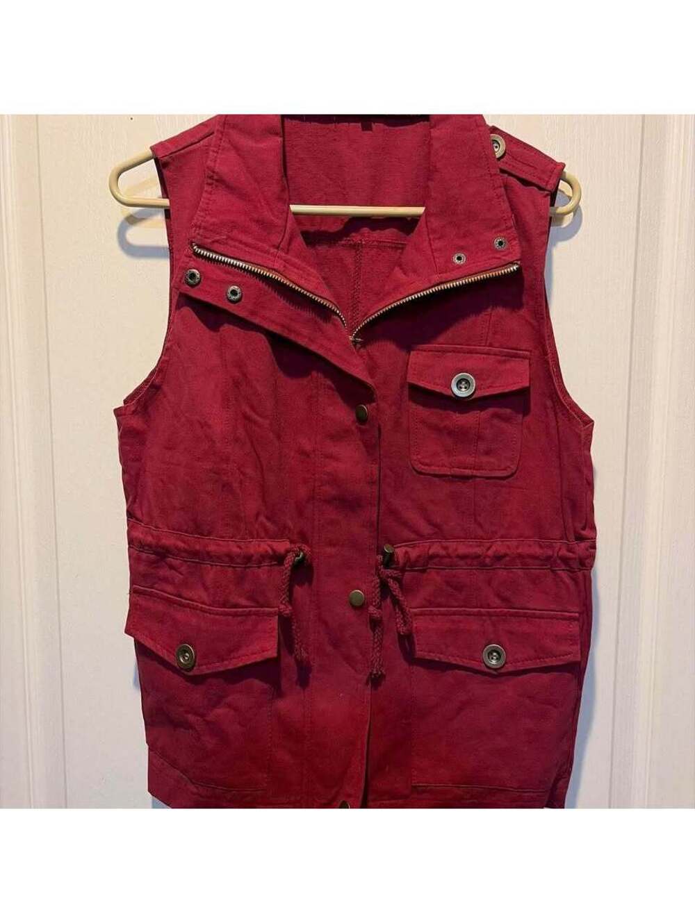 Burgundy utility vest- Large